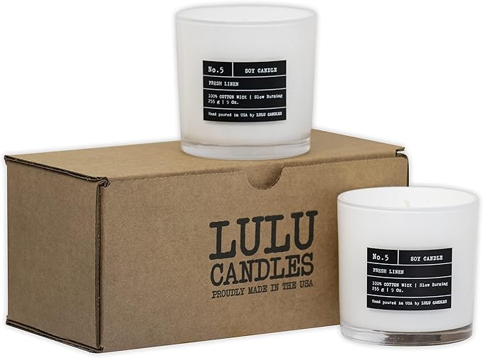 Lulu Candles | Ocean Breeze | Luxury Scented Soy Jar Candle | Hand Poured in The USA | Highly Scented & Long Lasting (9 Oz. 2 Pack)