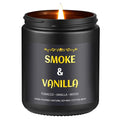 Smoke & Vanilla Candle, 7 oz Scented Candle for Men, Soy Candles for Home Scented, Masculine Jar Candle for Him, 50 Hours Burning Time Mens Candle Gift for Boyfriend, Father, Birthday Present Giving