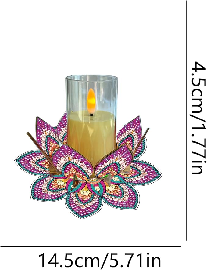 5D DIY Diamond Art Painting PVC Flower Candle Holders Tealight/Tea Light/Votive Candle Holder, for Table Centerpiece Home Décor Party Wedding Dinning-Flower-14