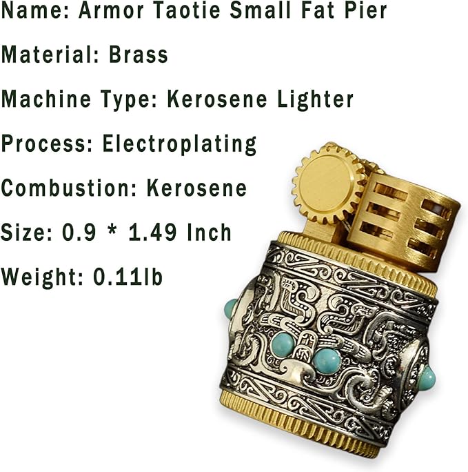 Vintage Candle Lighter, Cool Antique Refillable Kerosene Soft Flame Lighters for Candles, Unique Gift for Men