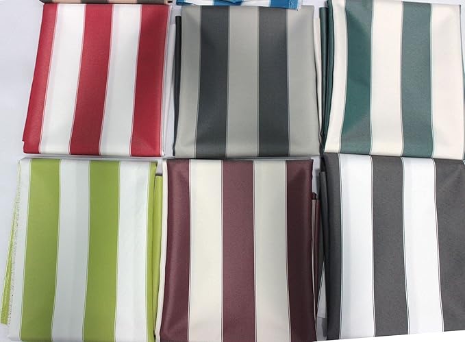 Mybecca Stripe Canvas Marine Awning Fabric 600 Denier Indoor/Outdoor Coal/Gray (5 Yards)