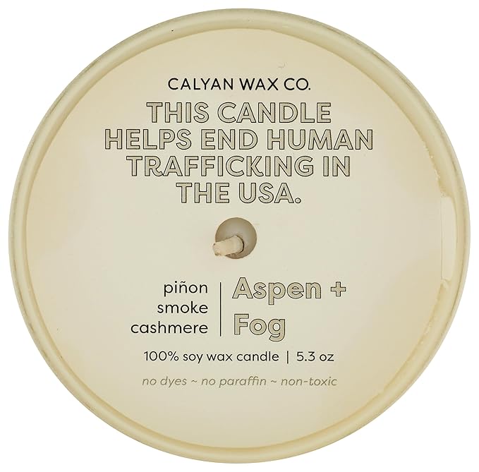CALYAN WAX CO. Ivory Aspen Fog Glass Tumbler Candle, 5.3 OZ