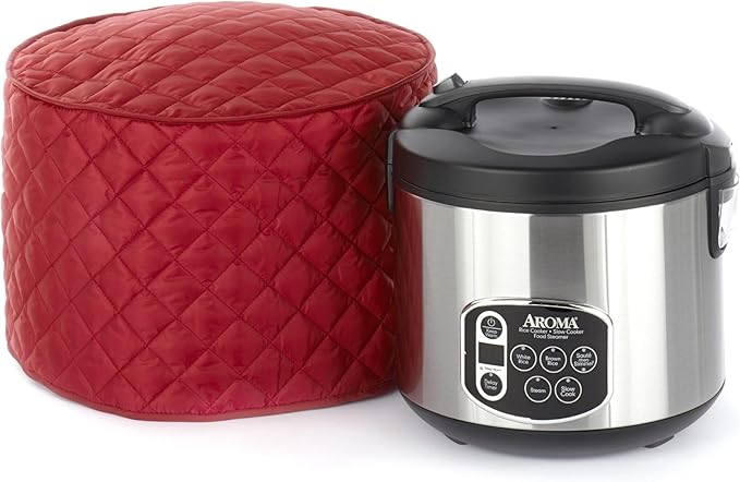 Covermates Keepsakes Rice Cooker Cover – Quilted Appliance Protector for Electric Rice Steamers – Dust & Stain Resistant, Washable Slip‑On Design for Countertop Storage, Red