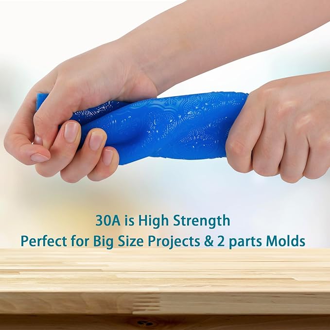 BBDINO Silicone Mold Making Kit, Liquid Silicone for Molds Making 30A Clear, High Strength Silicon Rubber 2 Gallon Kit 1:1 by Volume Ideal for Mold Casting of Resin/Jewelry/Candle/Concrete/Plaster