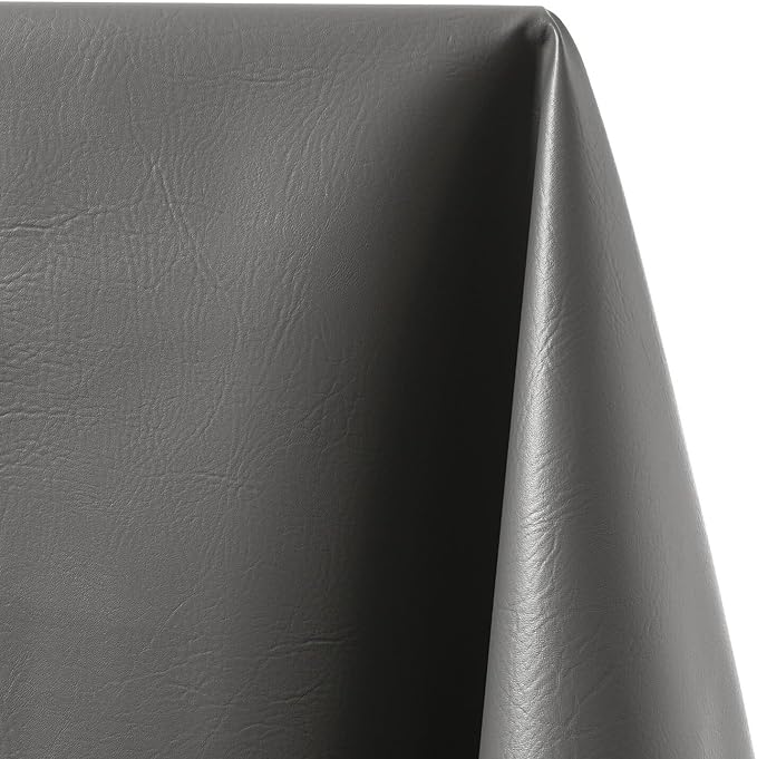 Ottertex Vinyl Fabric Faux Leather Pleather Upholstery 54" Wide by The Yard (1 Yard, Grey)
