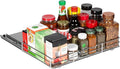 Pull-Out Cabinet Spice Rack Organizer - Slim Slide-Out Storage for Spices, Bottles & Jars, Premium Heavy-Duty Steel, Easy Install for Narrow Kitchen Cabinet - 16 ⅜ W x 10 ½ D x 2 ¾ H, Chrome
