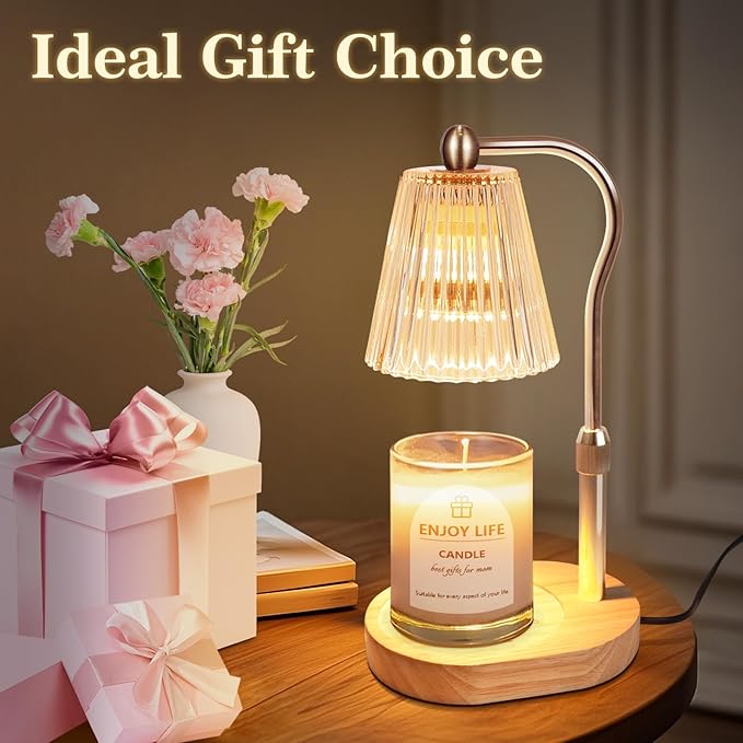 seenlast Gifts for Women, Candle Warmer Lamp with Adjustable Height Timer Dimmer,Vintage Home Decor for Scented Jar