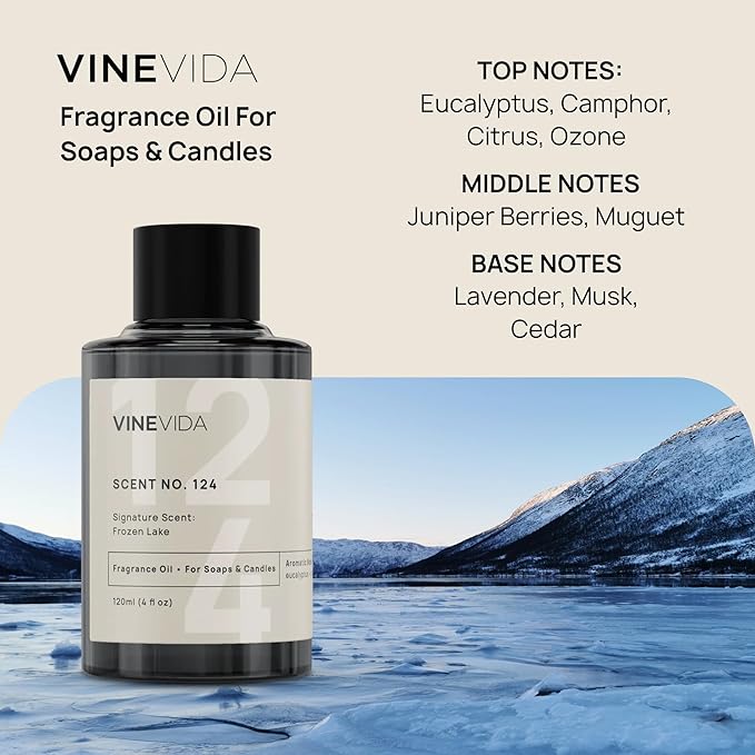 VINEVIDA [4 oz] Frozen Lake; Fragrance Oil for Candle Making and Soap Making - Premium Candle Scents for Soy Candles