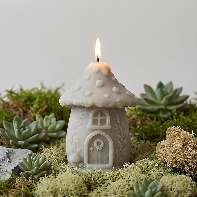 XIAOSHUI Mushroom House Silicone Candle Molds for Candles Making Resin Casting Aromatherapy