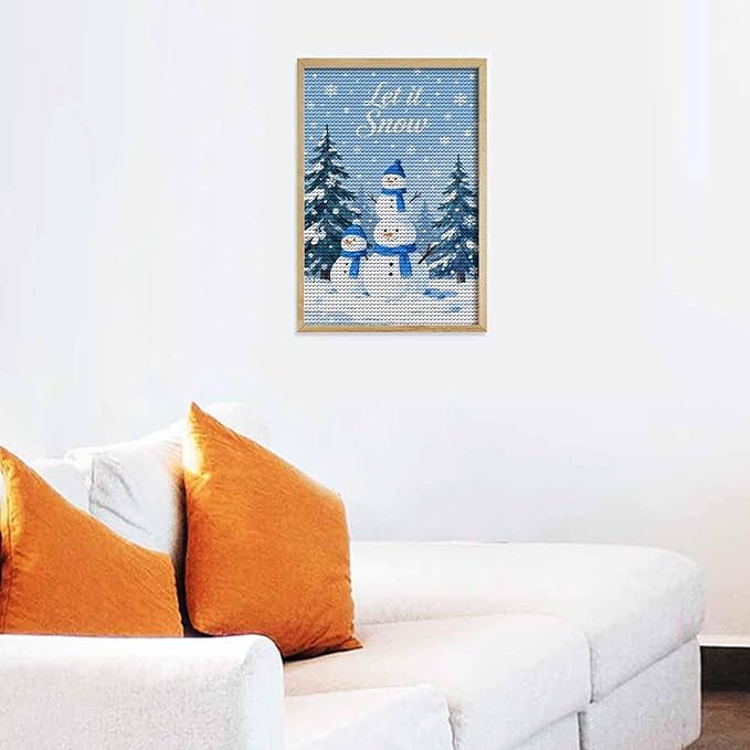 AIVKIEJK Diamond Painting Kits for Adults - Merry Christmas Snowman Winter Painting DIY 5D Full Drill Diamond Dots Paintings with Diamonds Gem Art and Crafts Home Decor 8"x12"