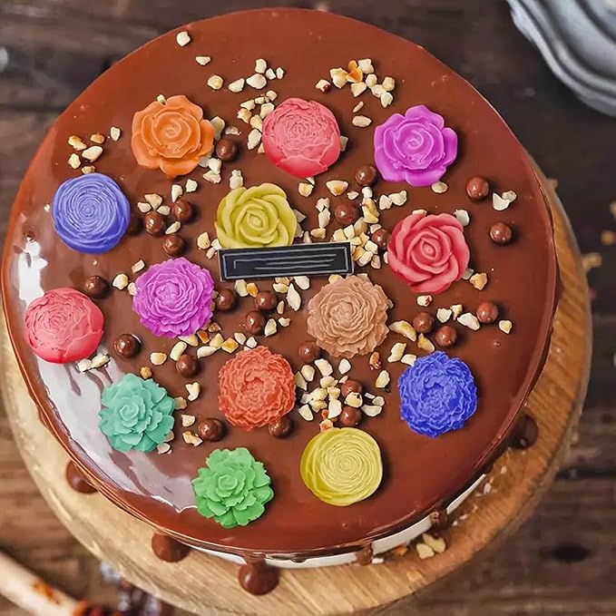 7 Sets Flower Candle molds,3D Valentin e's Day Mold for Candle Making for Candle Soap Making,Handmade Cake Dessert Decoration Chocolate Cupcake Candy Ice Mold,Resin Concrete Art Crafts Accessories
