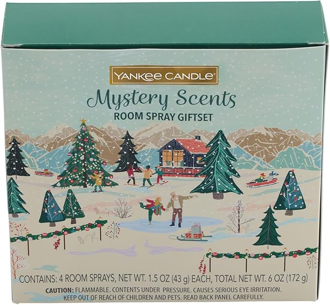 Yankee Candle Room Spray Mystery Box – 4 Pack Assorted Scents – Long Lasting Home & Car Air Freshener, Odor Eliminator, Room Deodorizer, 1.5 oz Each (4 Sprays Total)