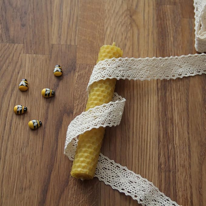 CraftersAvenue Beeswax Candle Making Kit - 16 Beeswax Sheets for Candle Making - Size 5 x 8 in - Make Your Own Rolled Candle - Candle Making Supplies - Yellow