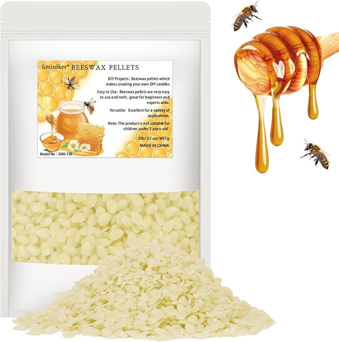 2LB Beeswax Pellets Beeswax for Candle Making Organic Beeswax Pellets for Skin Beeswax Beads Beeswax Bulk Beeswax for Candle Making DIY and Craft Project