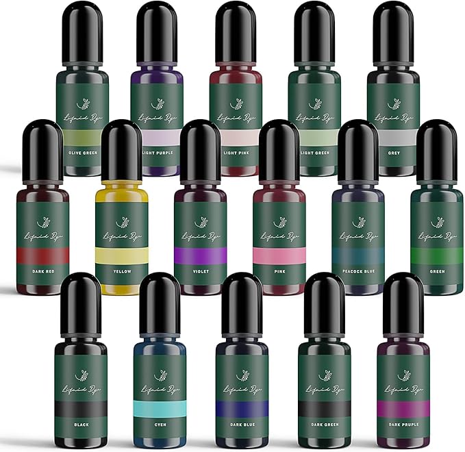 Hearth & Harbor Liquid Candle Dye for Soy Candle Making, 16 Vibrant Colors, Safe and Natural Candle Wax Dye