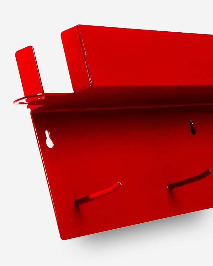 Adam's Polishes Brush Holder All Purpose Garage Shelf - Thick Gauge Steel Construction - Durable, All Metal System Safely Stores Your Detailing Brushes & Tools