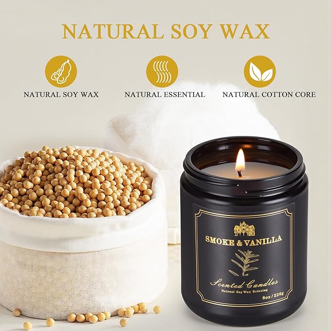 Scented Candles for Men, 4-Pack Candles for Home Scented,Candle Set Scented Candles for Home The Masculine Men Candle Perfect for Boyfriend Father Aromatherapy Gift