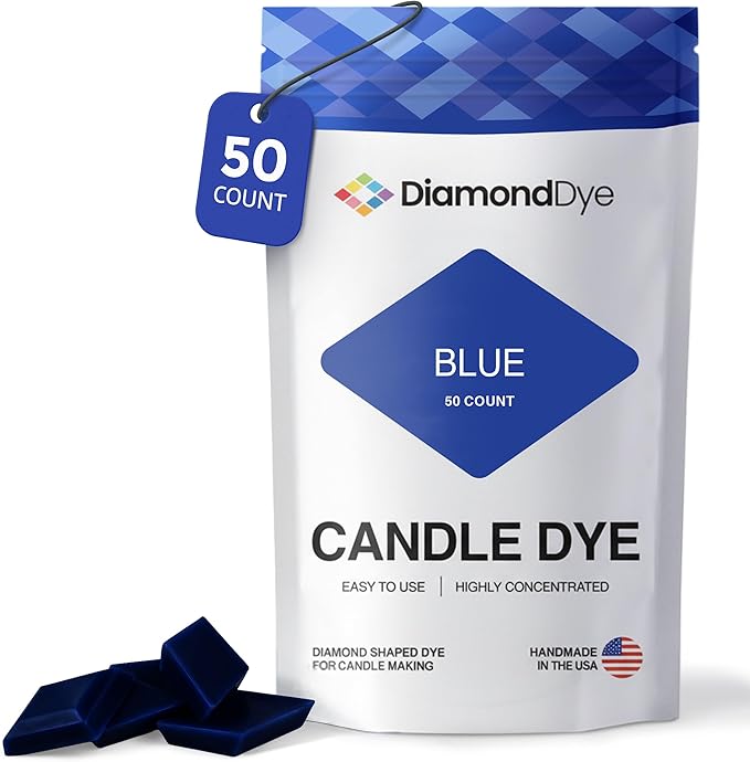 Blue Candle Dye - Made in The USA - Premium Colorants - Highly Concentrated - Popular Colors for Paraffin or Soy Wax - Great for Professionals or Hobbyist - 50 Dye Chips