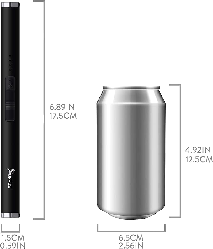 SUPRUS Lighter Electric Candle USB Type C Rechargeable Lighter with Upgraded LED Battery Display Safety Switch Flameless Plasma Windproof for Cooking BBQs Fireworks