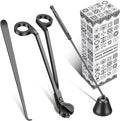 calary Candle Wick Trimmer, Candle Snuffer and Wick Dipper & Candle Accessory Set, 3 in 1 Candle Care Kit for Candle Lover (Black)