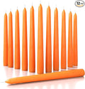 CANDWAX 8 inch Orange Taper Candles Set of 12 — Dripless Unscented Long Burning Candlesticks Perfect for Halloween Party, Thanksgiving Décor or Dinner Centerpiece — Orange Candlesticks