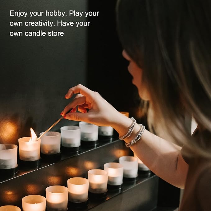 100 Pcs Cotton Candle Wick 8'',Wicks Coated with Paraffin Wax, 100PCS Candle Wick Stickers and 2PCS Metal Candle Wick Holders for Candle Making, Suit for Soy Beeswax Candle Making DIY