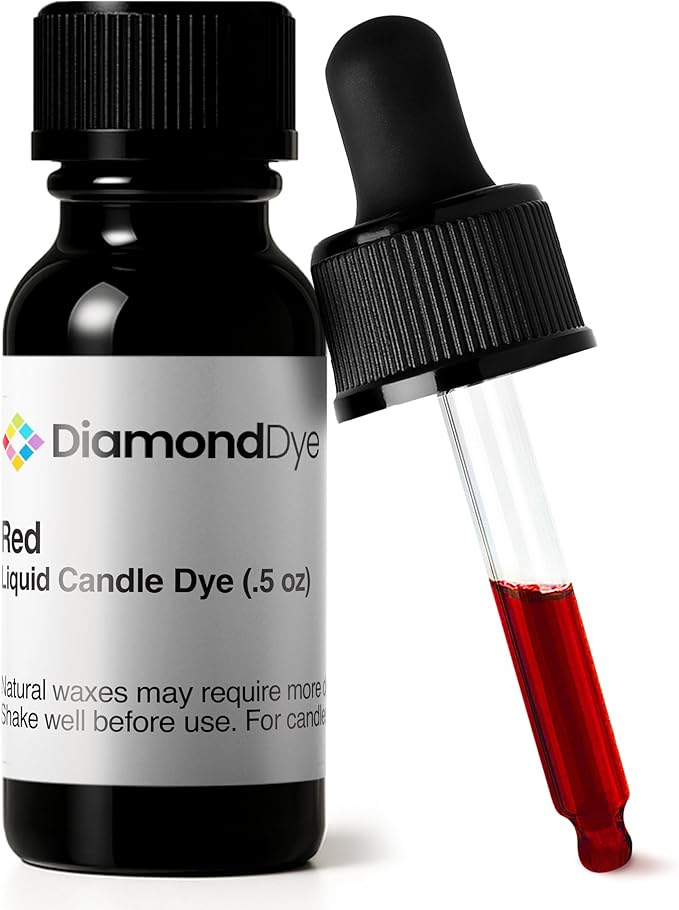 Red Liquid Candle Dye (.5 oz) - Made in the USA - Safe and Easy to Use - Pure and Simple Ingredients - Candle Making Supplies for Soy, Paraffin, Palm or Gel Wax - 10 Vibrant Colors to Choose from