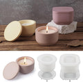 2 Sizes Candle Jar Molds, Silicone Concrete for Candle Holder with Lids, Candles Resin Mould Epoxy Resin Casting DIY for Candle Making Supplies Scented Candles Soaps Making