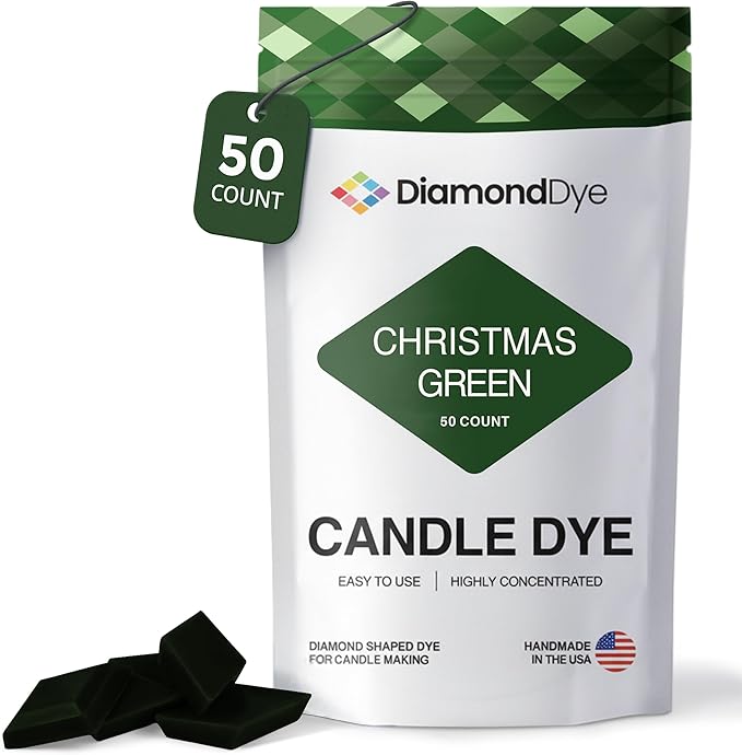 Christmas Green Candle Dye - Made in The USA - Premium Colorants - Highly Concentrated - Popular Colors for Paraffin or Soy Wax - Great for Professionals or Hobbyist - 50 Dye Chips