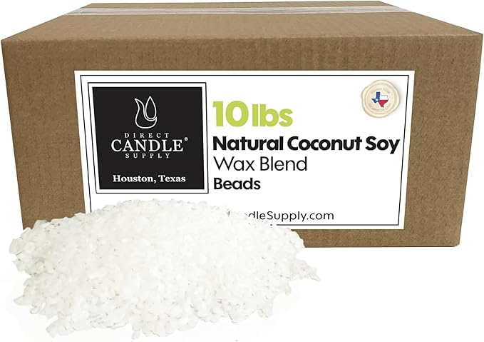 Coconut Soy Wax Beads for Candle Making | 10lb Coconut Soy Candle Wax Pastilles for Candlemaking | Smooth Blend for High Load Fragrance Formulation | Candle Making Supplies