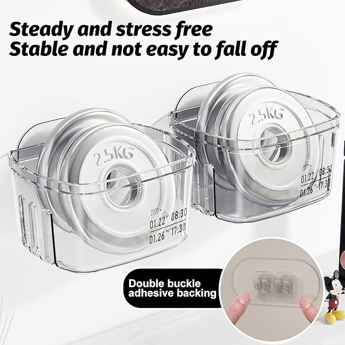 4 Pcs Acrylic Wall Mounted Storage Bins,Clear Hanging Baskets,Adhesive Cabinet Door Organizer Space-Saving,Wall-Mounted Transparent Containers for Kitchen Makeup Bathroom Pantry