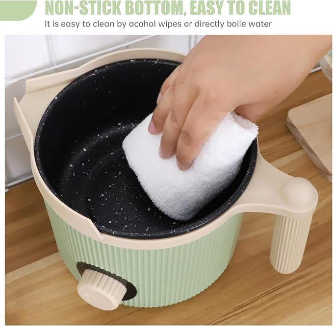 TOAUTO 3Lbs Green Wax Melting Pot Handheld Candle Melting Pot with Two Power Adjustment Easy Pouring Spout Non-Stick Coating for Candle DIY Hobbyist