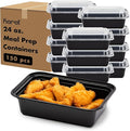 Karat Meal Prep Containers [24 oz - 150 ct] Reusable & Disposable Take Out Containers with Lids - Microwave & Dishwasher Safe Bento Boxes