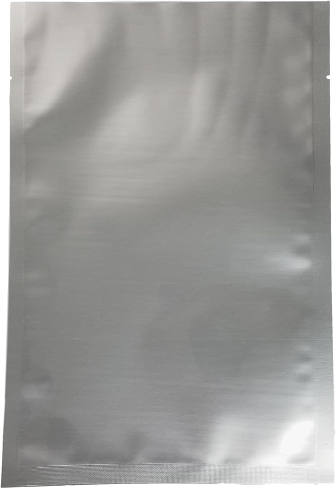 7.5 Mil (Per Side) Mylar Bags/Pouches - Multiple Sizes Genuine Aluminum Foil-Lined Bag for Long Term Food, Grain, Rice, Baking, Storage Container (50) (8"x12")