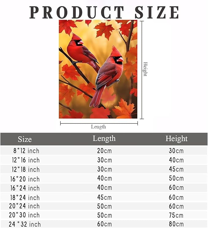 GUAIEUW DIY Diamond Painting Kit - Season Theme, 5D Full Round Diamond Autumn Red Birds Diamond Painting Art for Beginners, Room Wall Decor, Personalised Gift for Lover 8x12 Inch