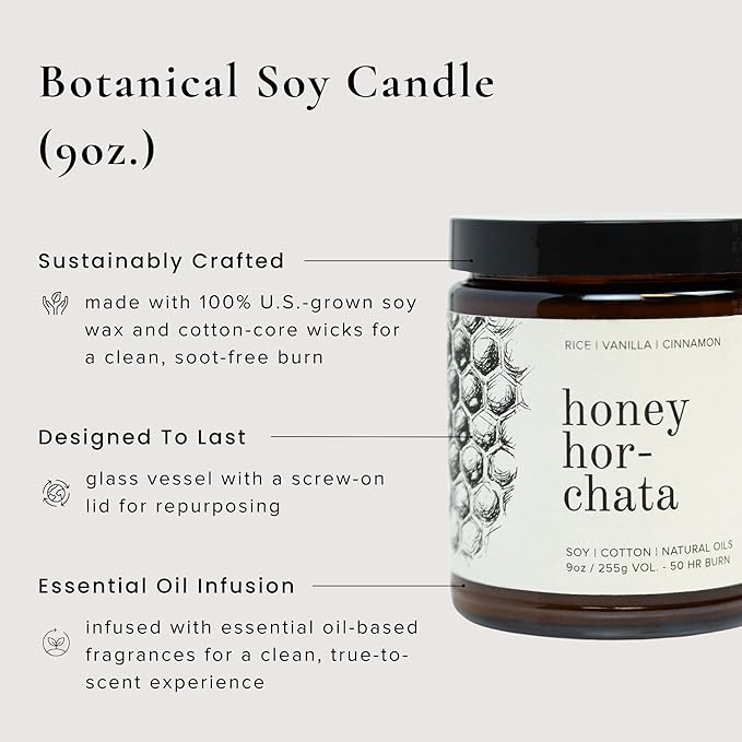 Broken Top - Honey Horchata | 9 oz. Rice, Vanilla & Cinnamon. Pure Soy Wax Candle. 50-Hour Burn Time. Natural Cotton Wick, Vegan, No Parabens, No Phthalates