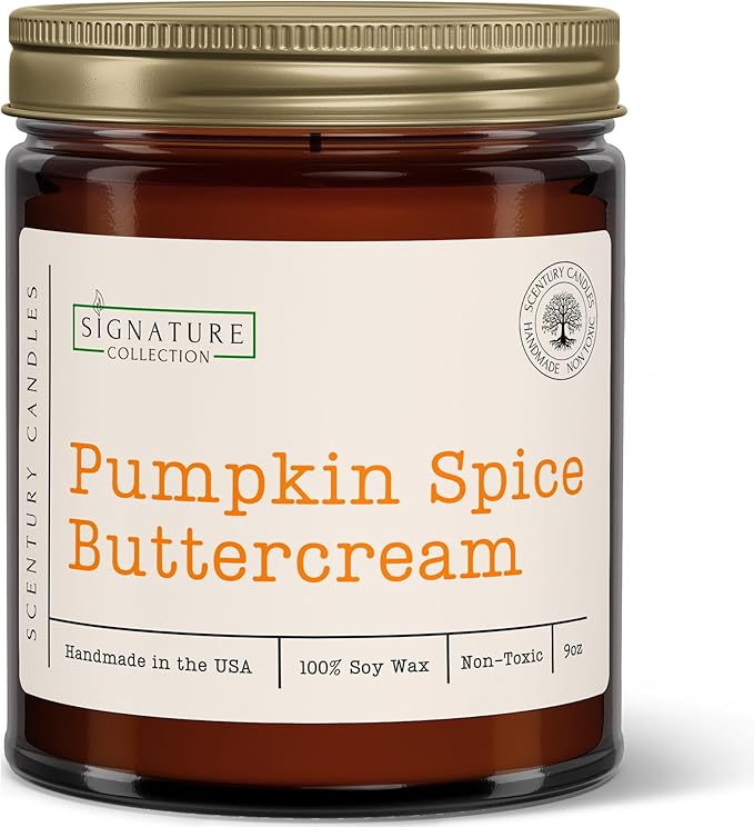 Pumpkin Spice Buttercream Fall Scented Candle, Many Scents to Choose from, All Natural Non-Toxic Soy Wax, Handmade in The USA (Pumpkin Spice Buttercream)