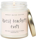 Sweet Water Decor Best Teacher Ever Candle, Back to School Teacher Gifts, 9 oz Clear Jar with 40 Hour Burn Time, Made in USA, Teacher Appreciation Gifts, End of School Year