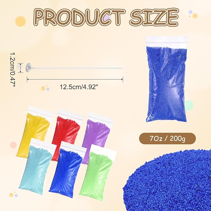 MECCANIXITY Pearled Sand Candles with 20 Pcs Wicks 7Oz / 200g Candle Beads Refillable Powder Sand Wax Making Kit for Thanksgiving Christmas Wedding Party DIY Home Crafts, Bright Blue