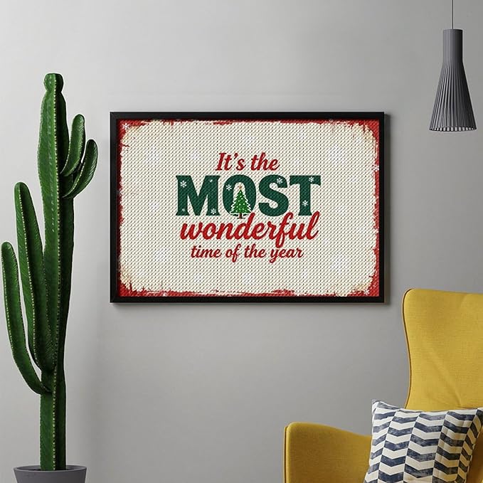 Diamond Painting Kits for Adults - Quote & Christmas Tree Humorous Most Wonderful Time of The Year Painting DIY 5D Full Drill Diamond Dots Paintings with Diamonds Gem Art And Crafts Home Decor 8"x12"