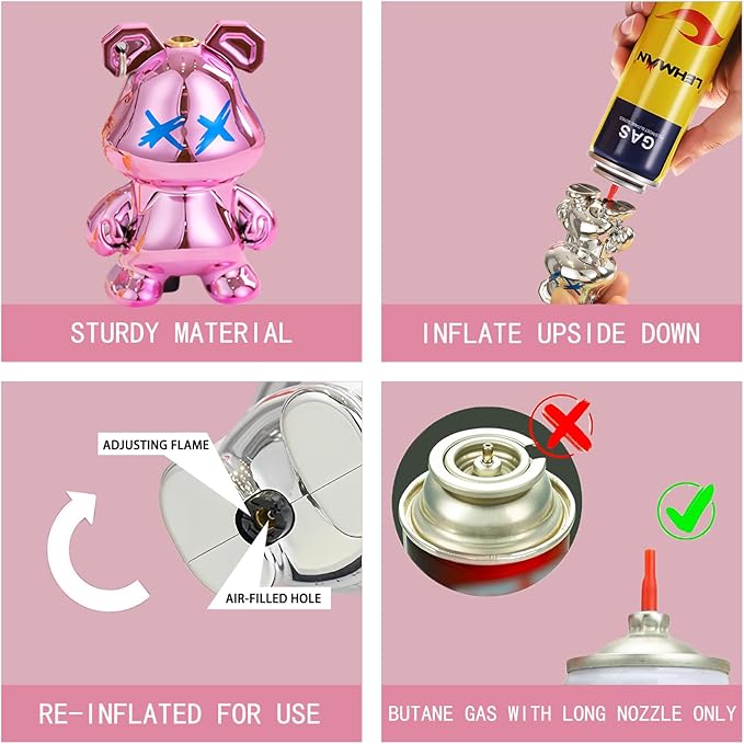 Cute Animal Soft Flame Lighter Cool Creative Design Lighters Butane Refill，Kawaii Cartoon Lighter Accessories，Unique Keychain Lighters for Women Birthday Candles BBQ (Without Butane Gas） (16)