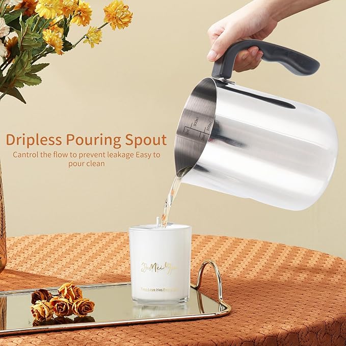 9TH SHOP Candle Making kit, Candle Making Kit for Adults, Candle Making Supplies Includes Electric Stove, Hot Plate, 900ml Pouring Pot, Stirring Spoon and Thermometer