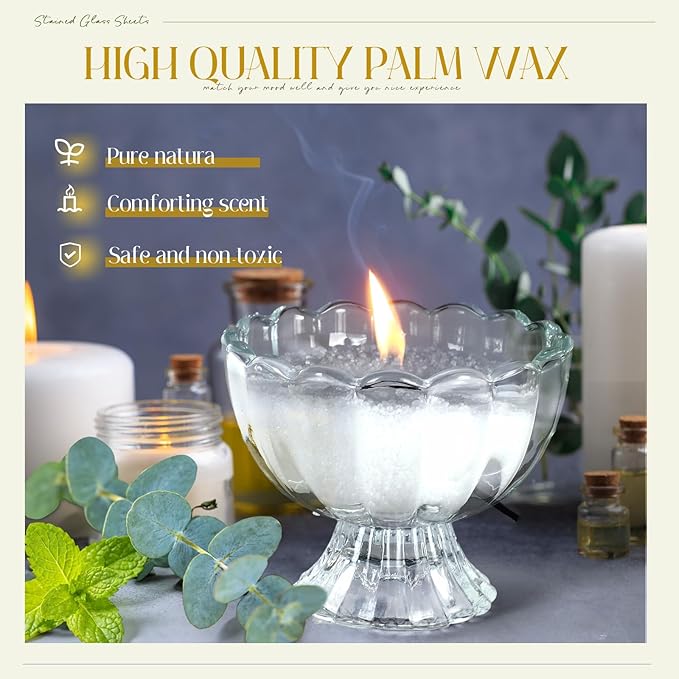 MTLEE Pearled Candle 1.1 Lb/17.6oz Scented Sand Candle Kit Include 25 Wicks, Bow Gift Box, Spoon Reusable Pearled Wax for Mother Mom Day Teahcer Women Friends Gift DIY Home Kit