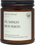 Arctic Wicks Scented Coconut Beeswax Candles | Coconut Beeswax Non Toxic Candle 9oz Amber | Farmhouse Candles Non-Toxic Clean Burn 100% USDA Certified Biobased (Pumpkin Bourbon)