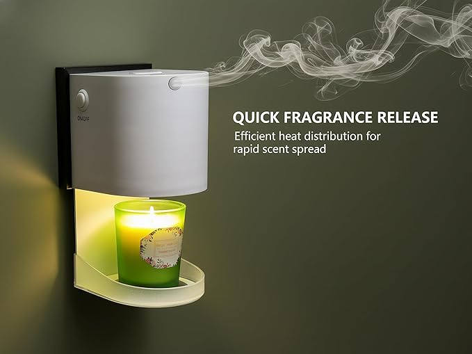 Mini Candle Warmer Lamp,Plug in Wax Melt Warmer for Bathroom Bedroom,Candle Lamp Warmer for Jar Candles,with Two 20 Watt Bulbs,Gifts for Women/Mom. (White)