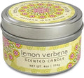 Greenwich Bay Hand-Poured Scented Candle in Decorative Tin – 4 oz/114 g Travel Candle with Lead-Free Wick, Vegetable Wax, Long-Burning Aromatherapy Gift, Single Wick – Made in USA (Lemon Verbena)