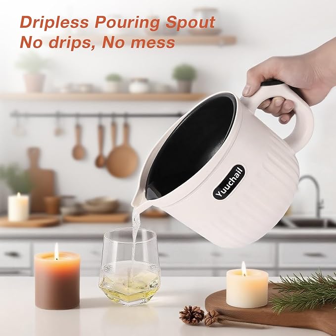 Yuuchail Touchscreen Wax Melting Pot, Digital Temperature Control (120°F-260°F), Electric Wax Melter for Candle & Soap Making with Pour & Non-Stick Coating, Ideal for DIY Crafts & Beginners