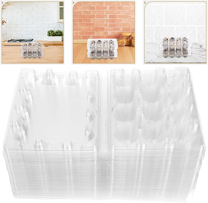 120pcs Quail Egg Storage Tray with Lid Plastic Small Egg Holder Container for Farm Kitchen and Refrigerator Organization