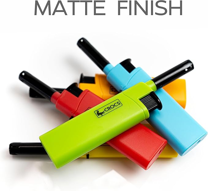 Crocs Candle Lighters - Easy Reach, Refillable, Long BBQ Lighters for Outdoor Use - Butane Refillable - 5 Pack