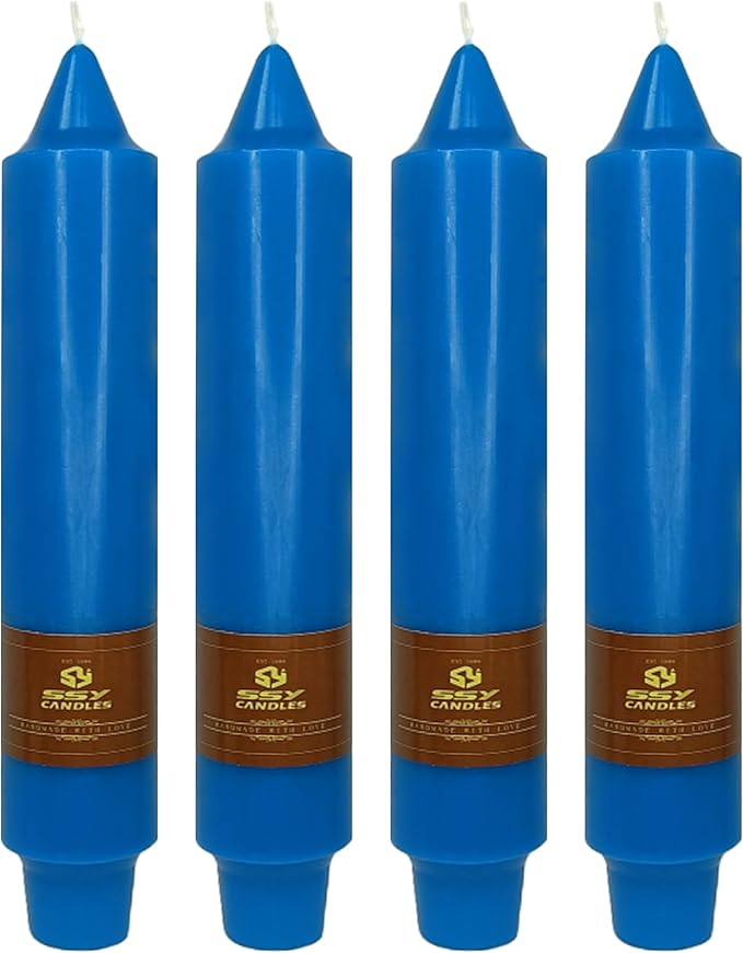 4 PCS Dark Blue Taper Candles 7 inch Short Taper Candle Unscented Candlesticks Smokeless Candle Sticks for Dinner Wedding Home Decoration Candles